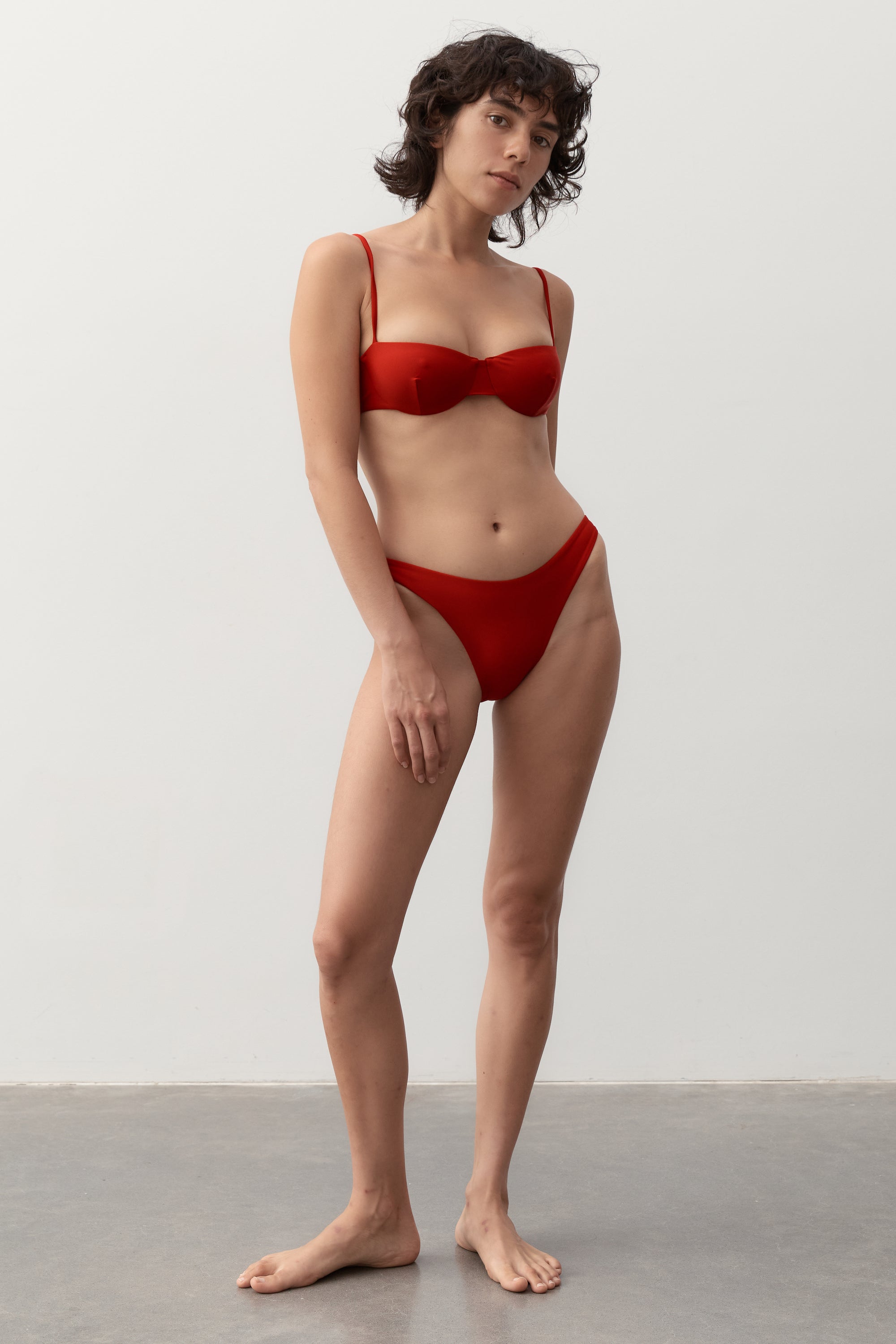 Ziah Swim | Bardot Balcony Top | Vermilion Red