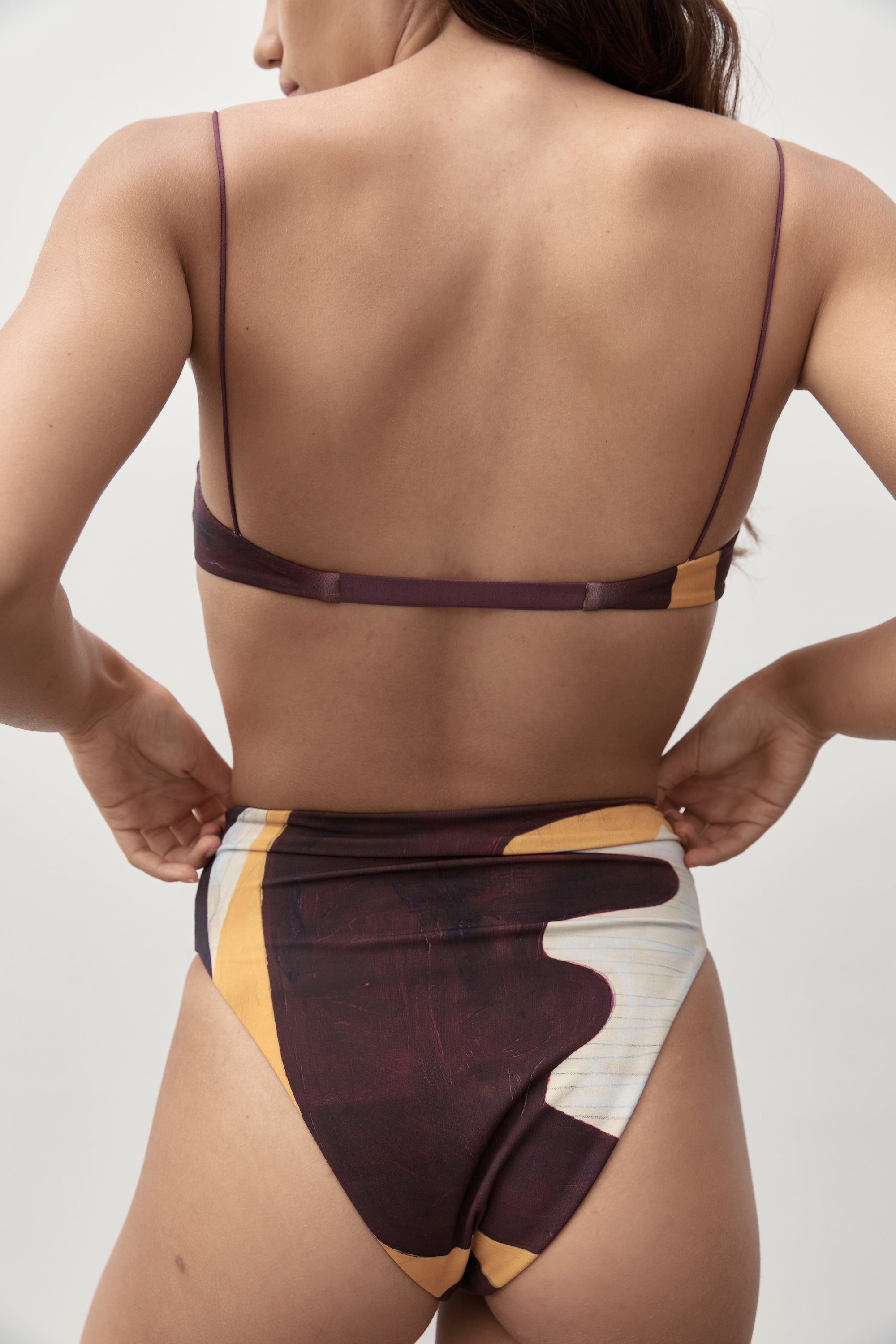 Ziah Swim | Fine Strap Bandeau Top | Joan Print