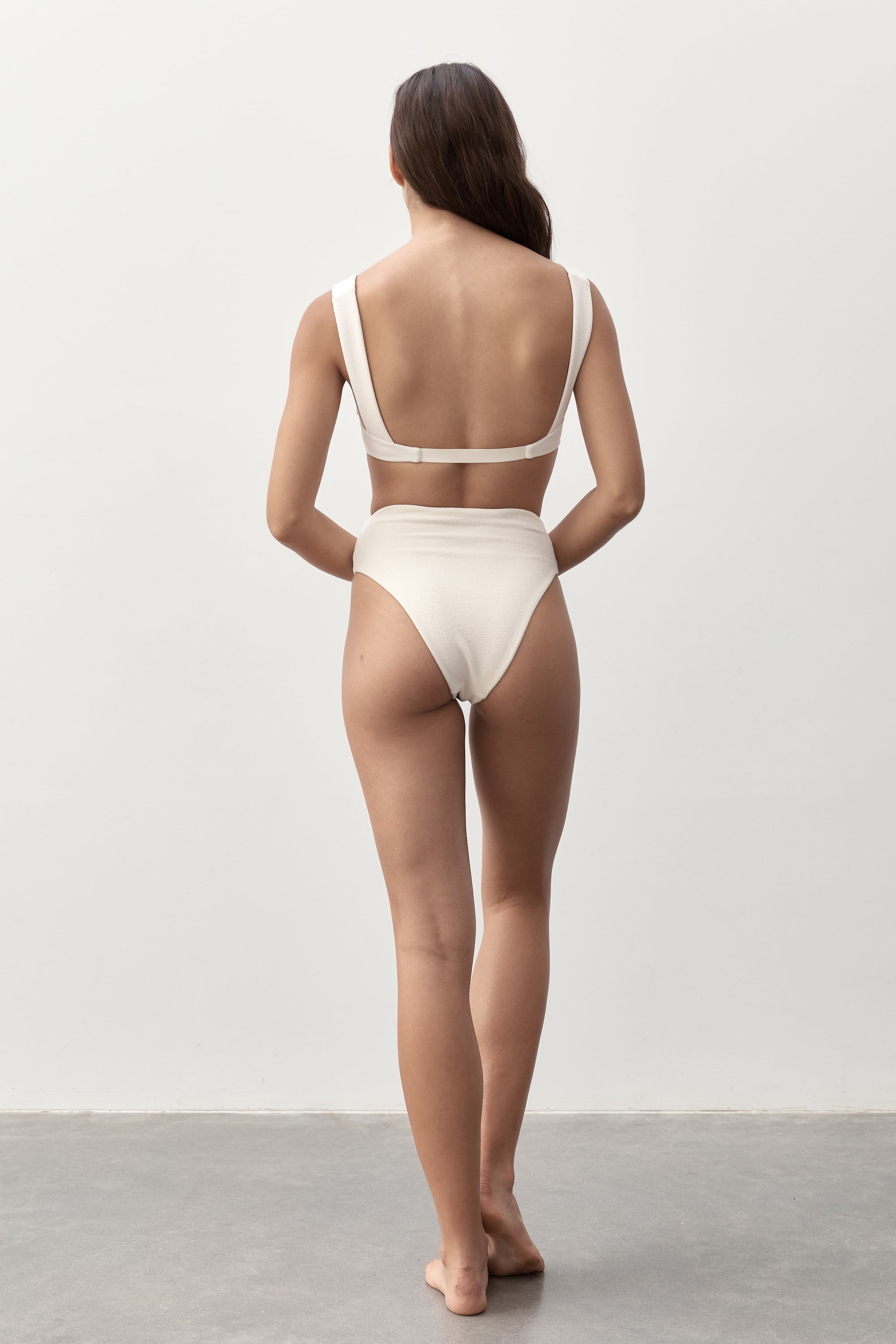 Ziah Swim | Lara Plunge Top Bouclê | Ecru