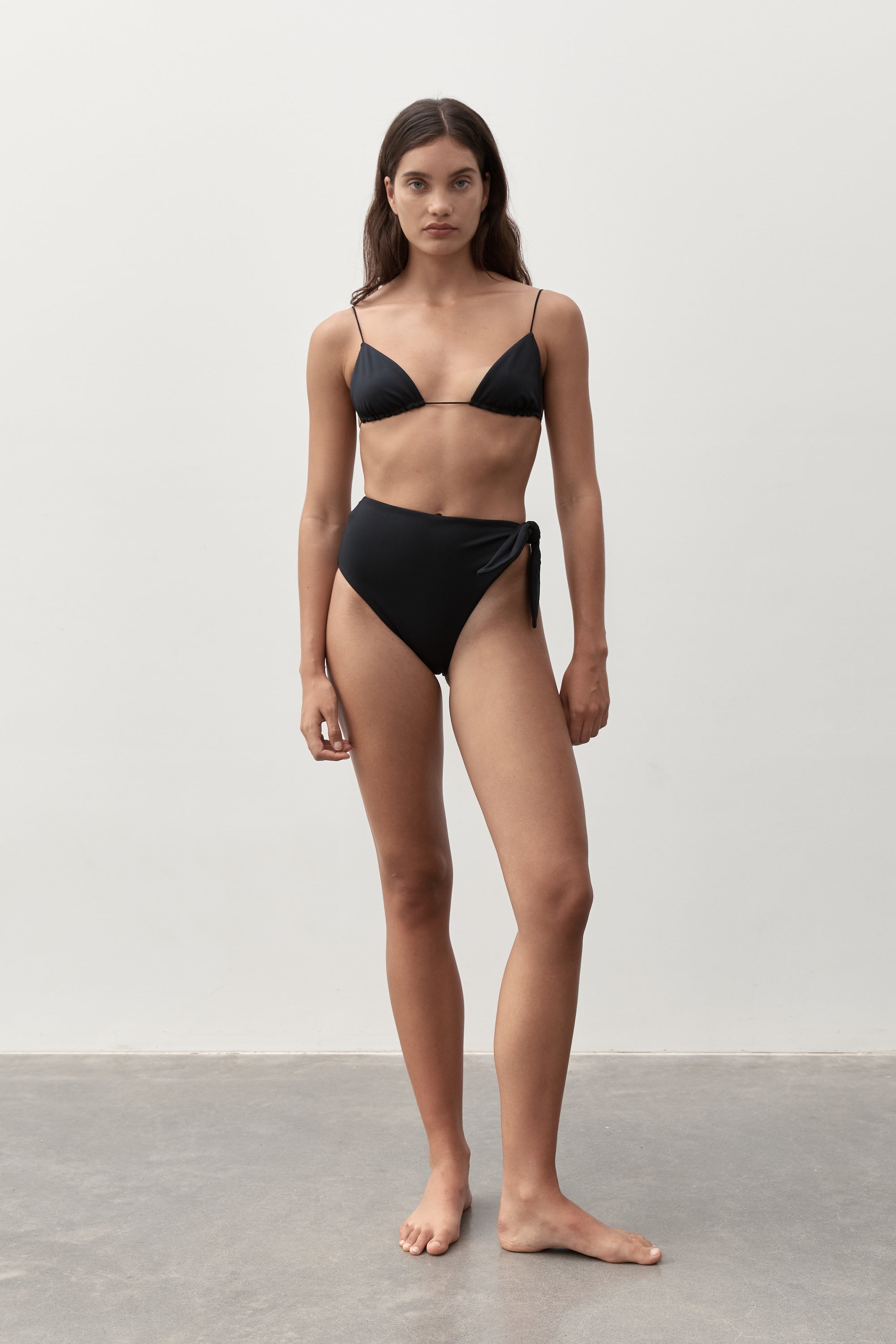 Ziah Swim | Asymmetrical Tie Bottom | Black