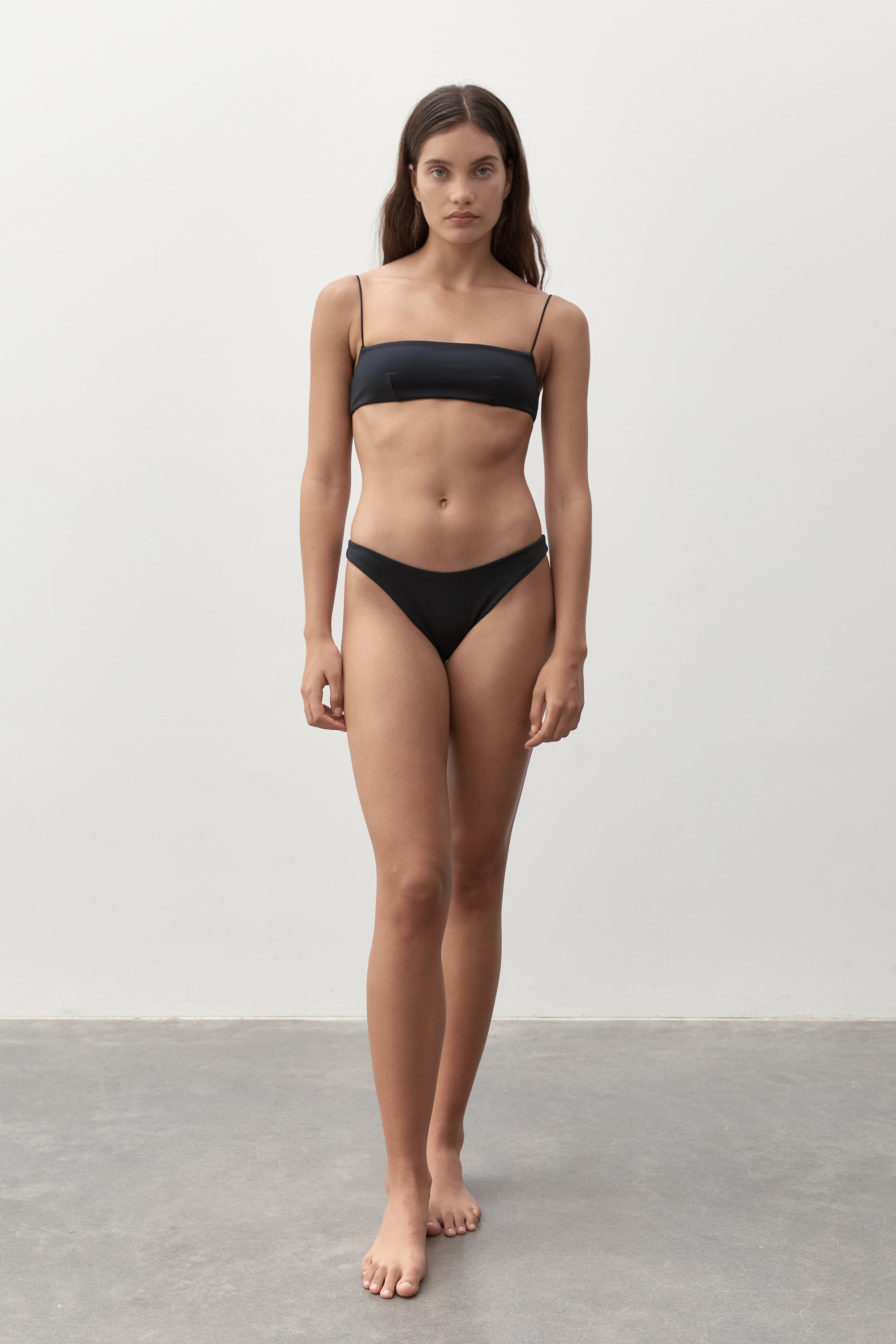 Ziah Swim | Fine Strap Bandeau Top | Black