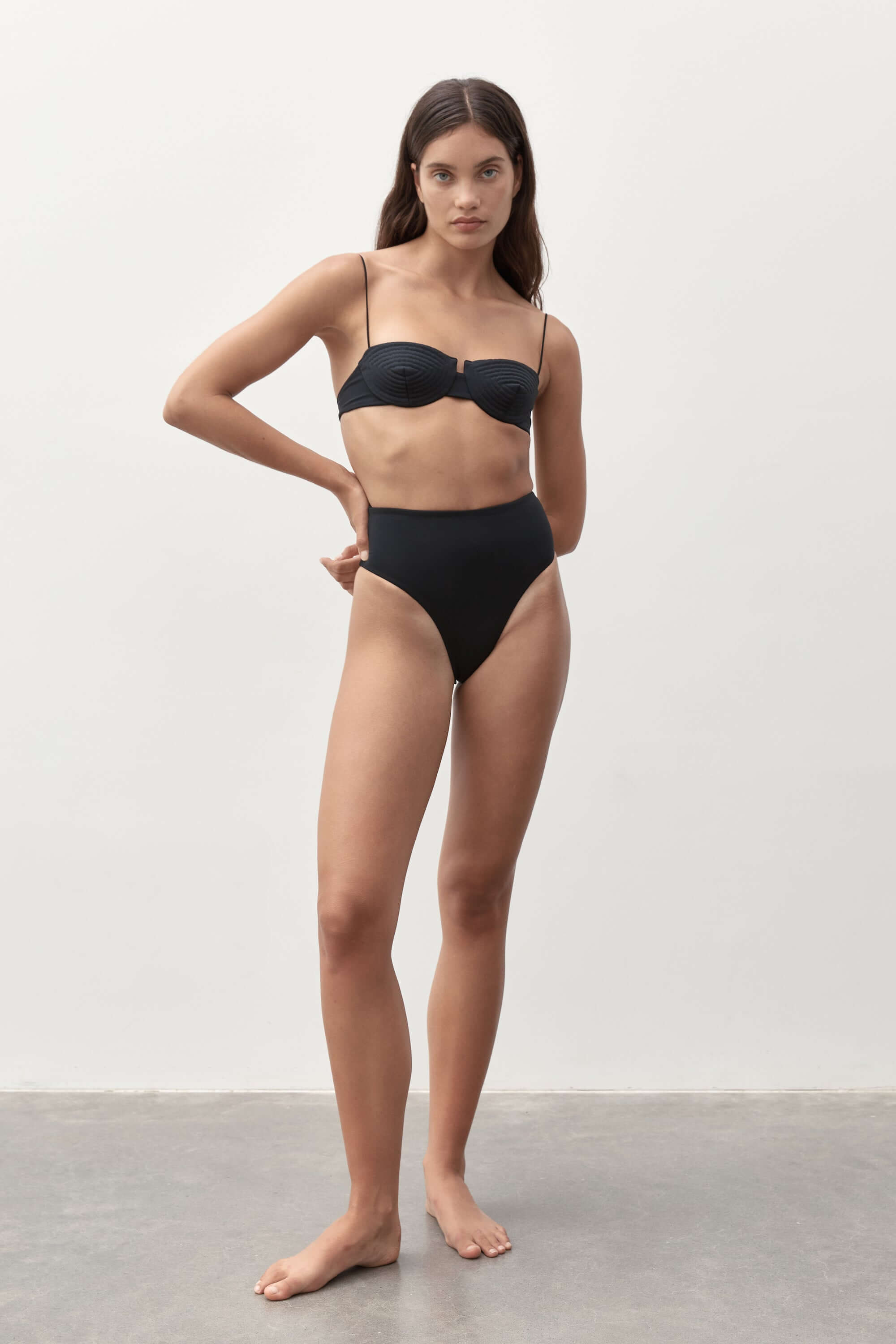 Ziah Swim | 90'S High Waist Bottom | Black