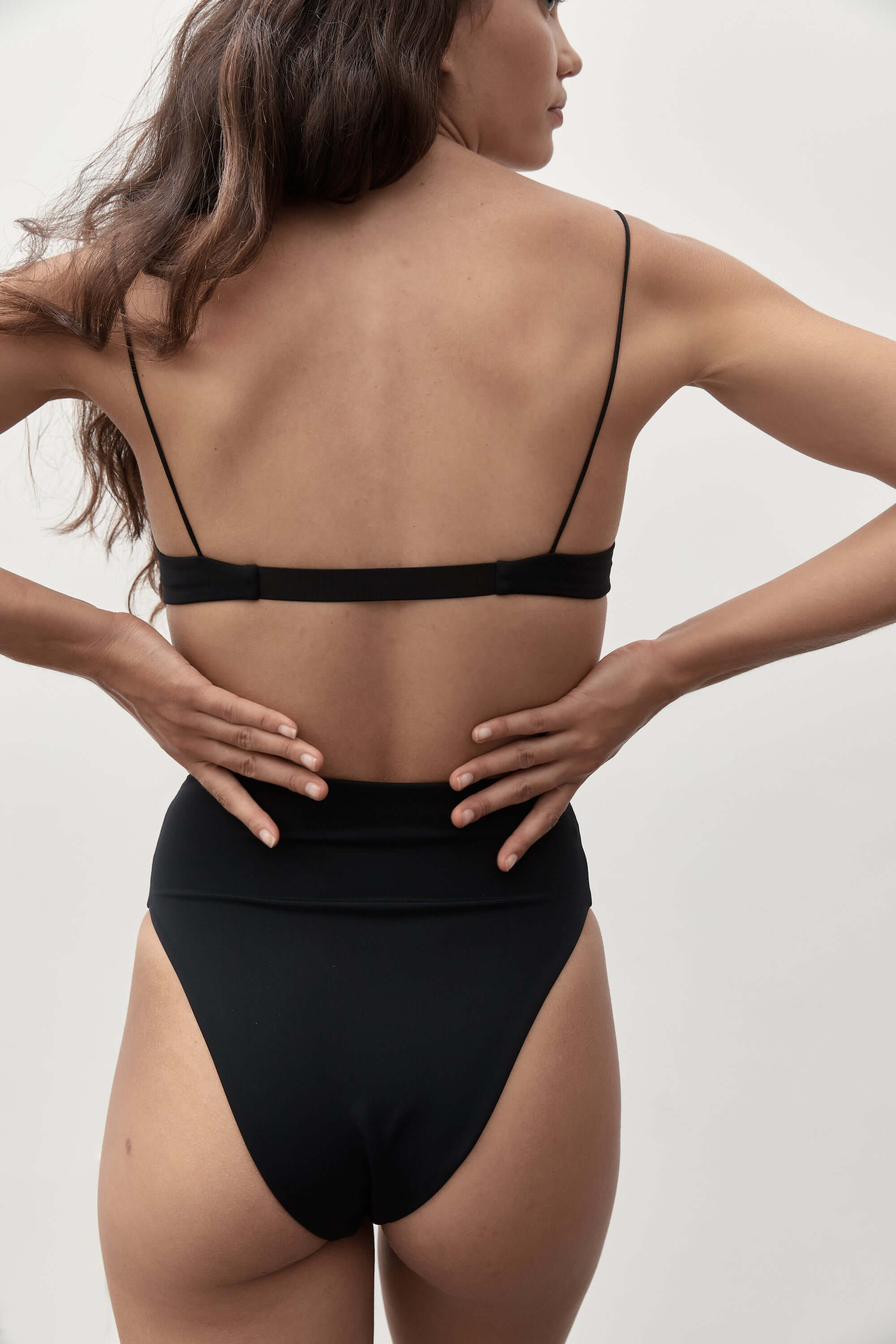 Ziah Swim | 90'S High Waist Bottom | Black