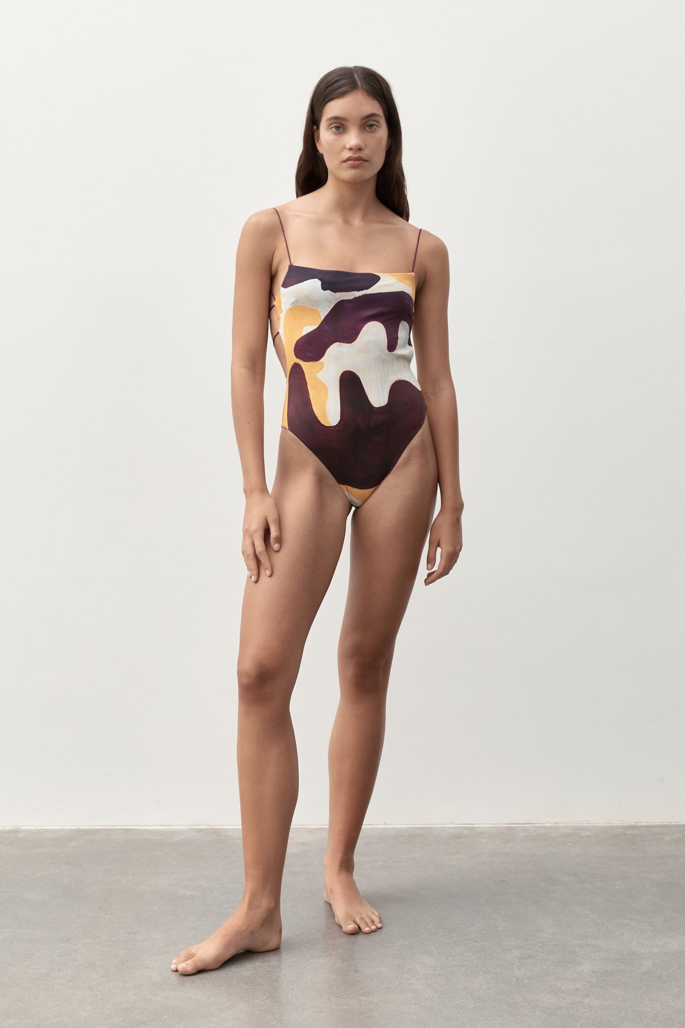 Ziah | Fine Strap One Piece | Joan Print