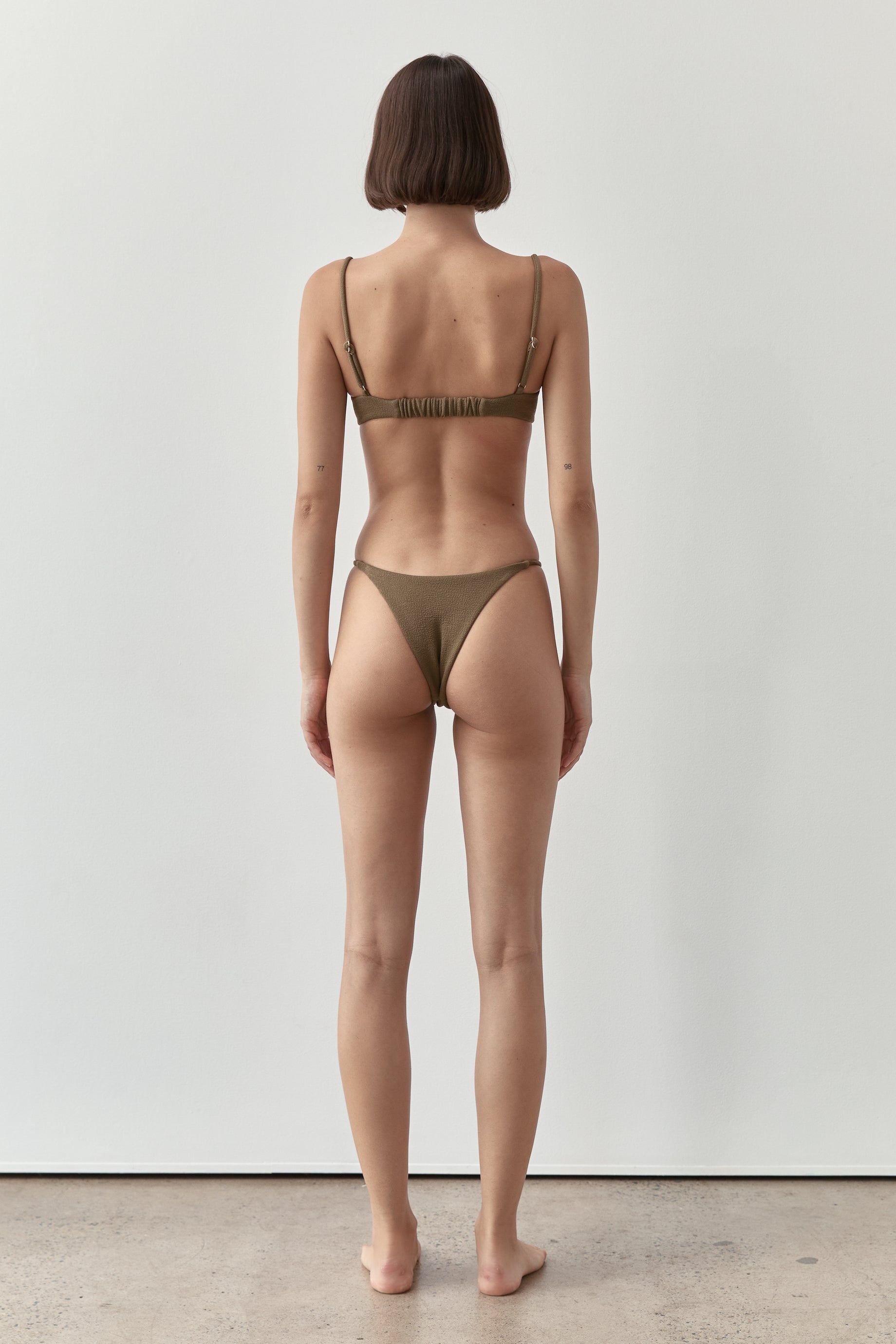 Ziah Swim | Bardot Balcony Top Bouclê | Olive