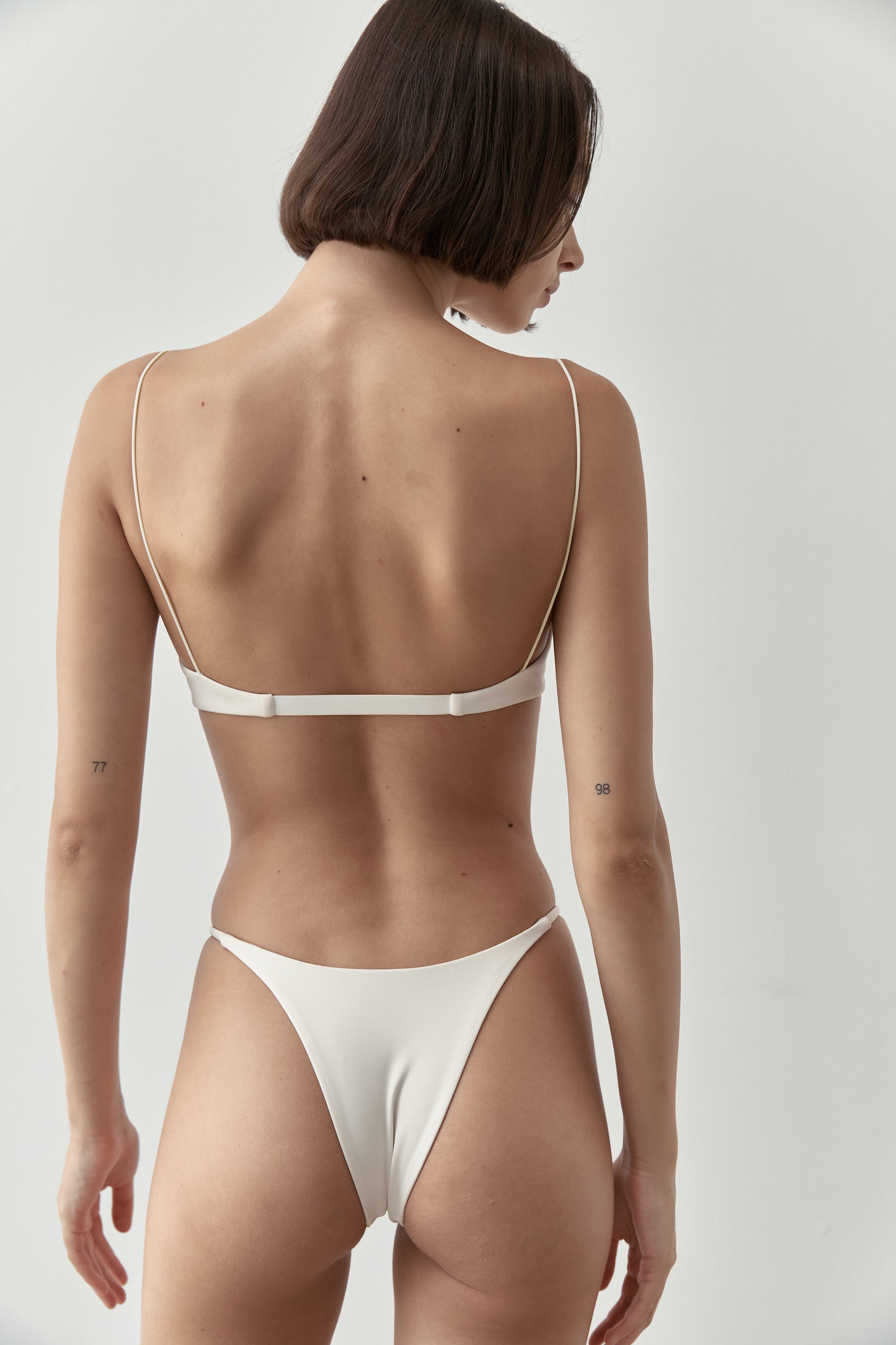 Ziah Swim | Fine Strap Almond Top | Ecru
