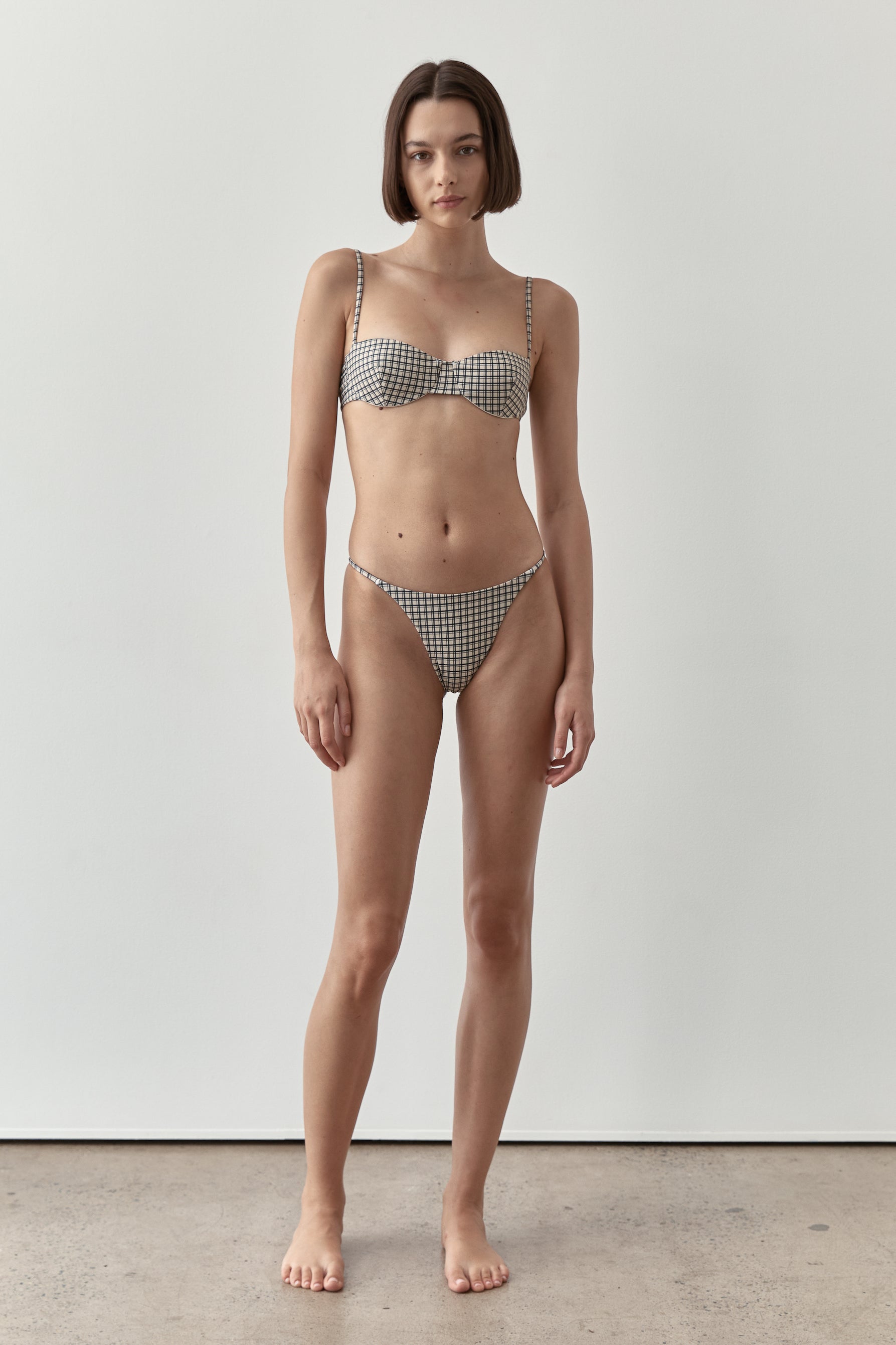 Ziah Swim | Bardot Balcony Top | Bijou Check