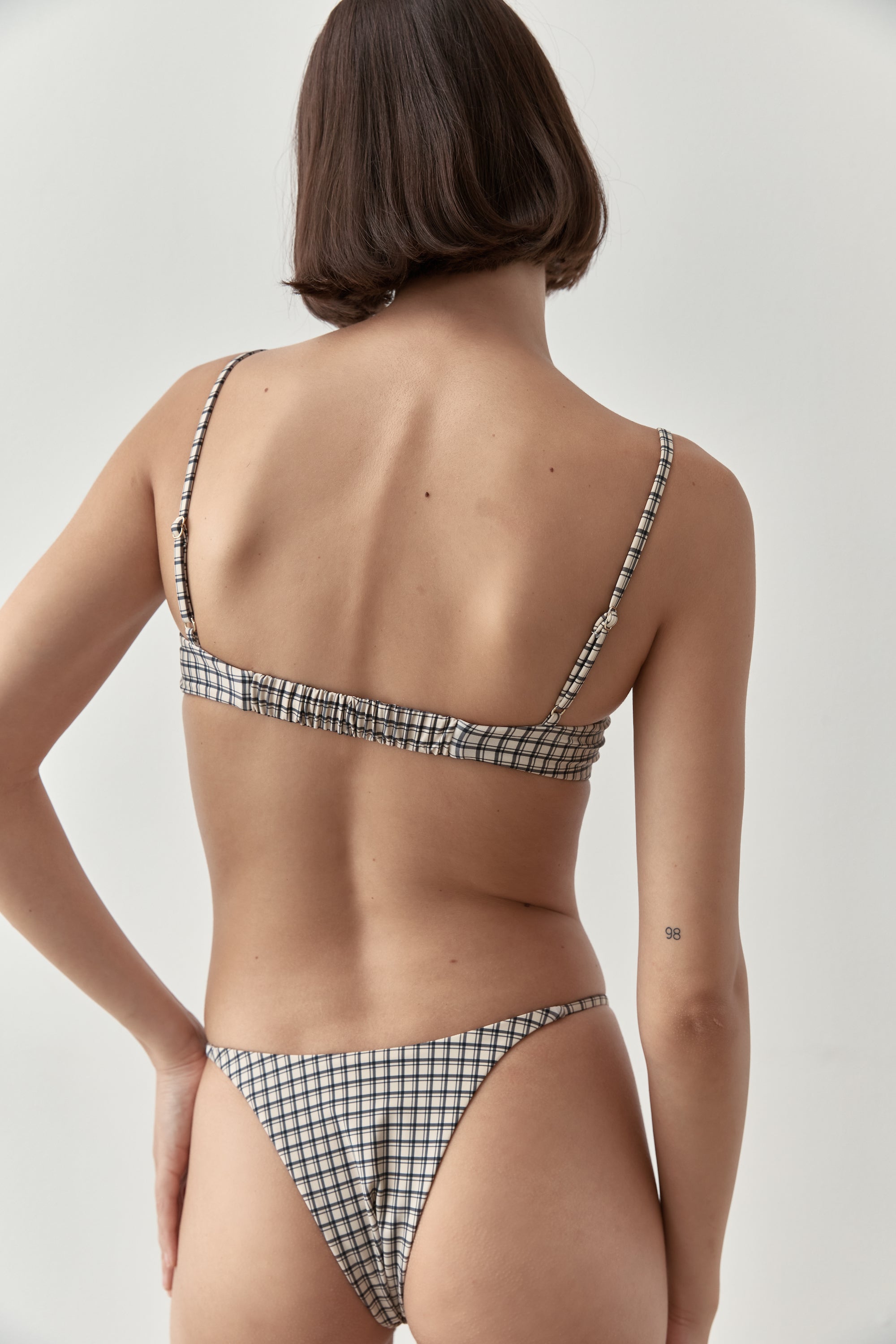 Ziah Swim | Bardot Balcony Top | Bijou Check