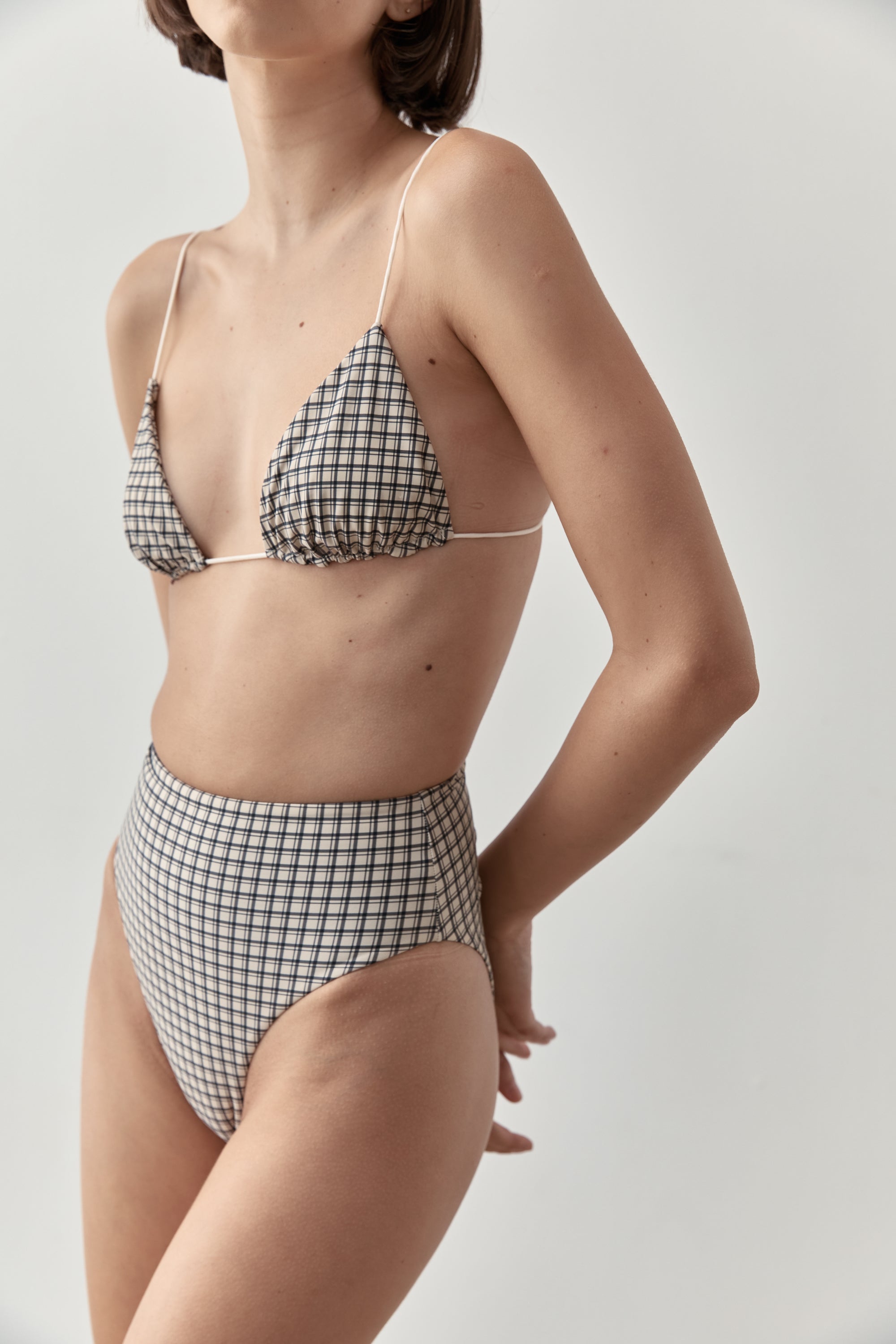 Ziah Swim | High Waisted Bottom | Bijou Check
