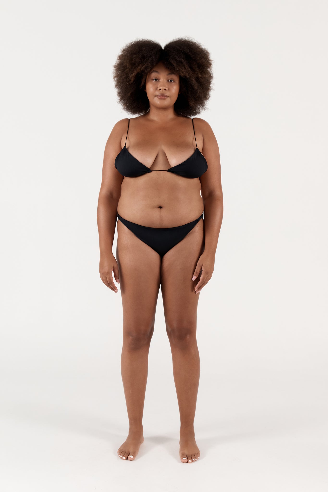 Ziah Swim | Fine Strap Triangle Top | Black
