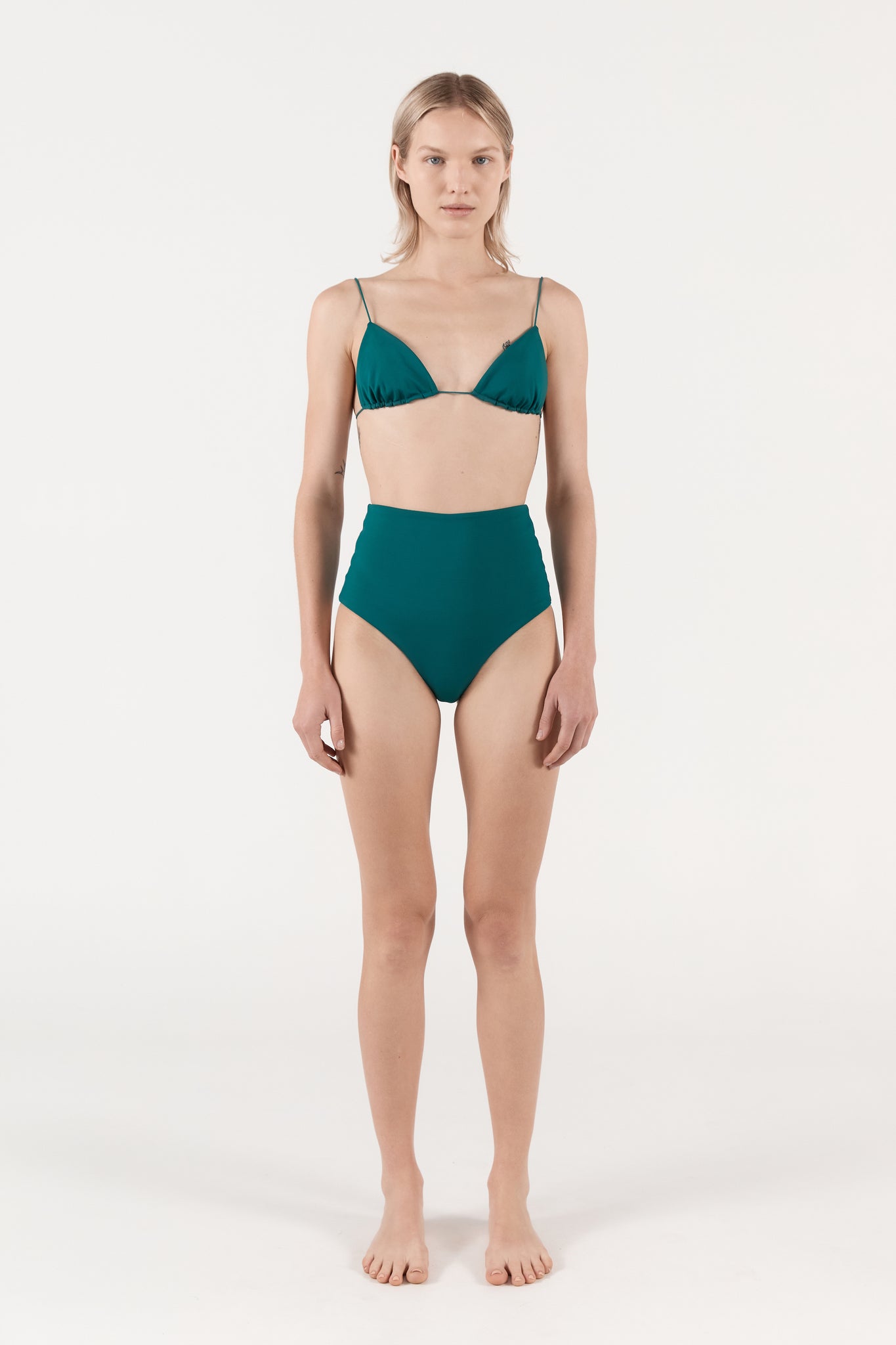 Ziah Swim | Fine Strap Triangle Top | Aventurine