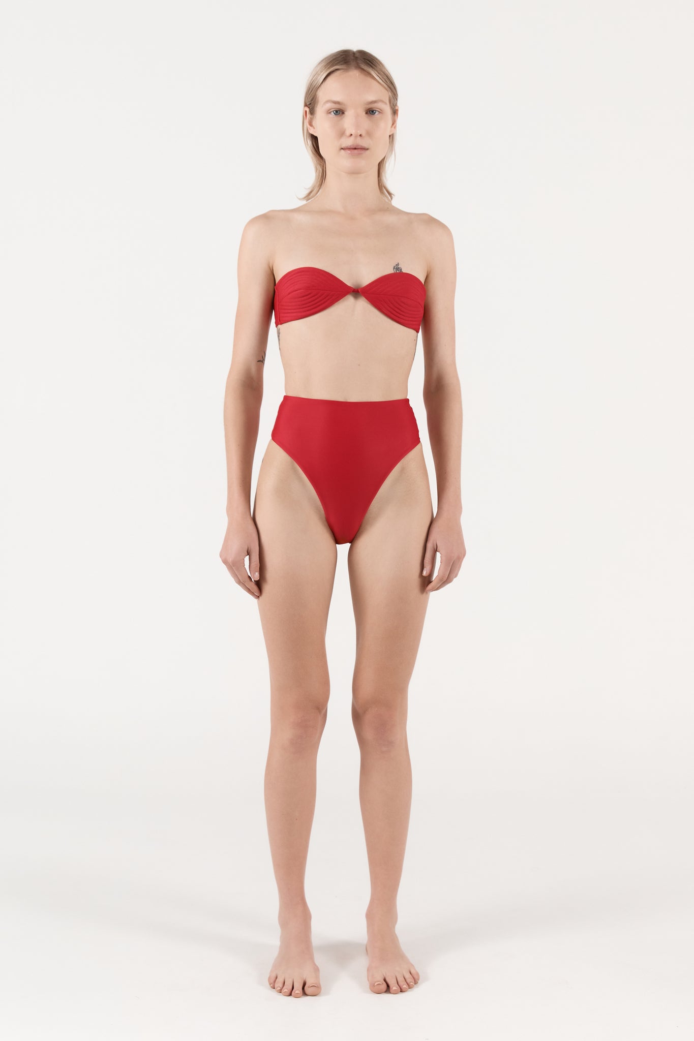 Ziah Swim | Avril Stitch Detail Top | Vermilion Red