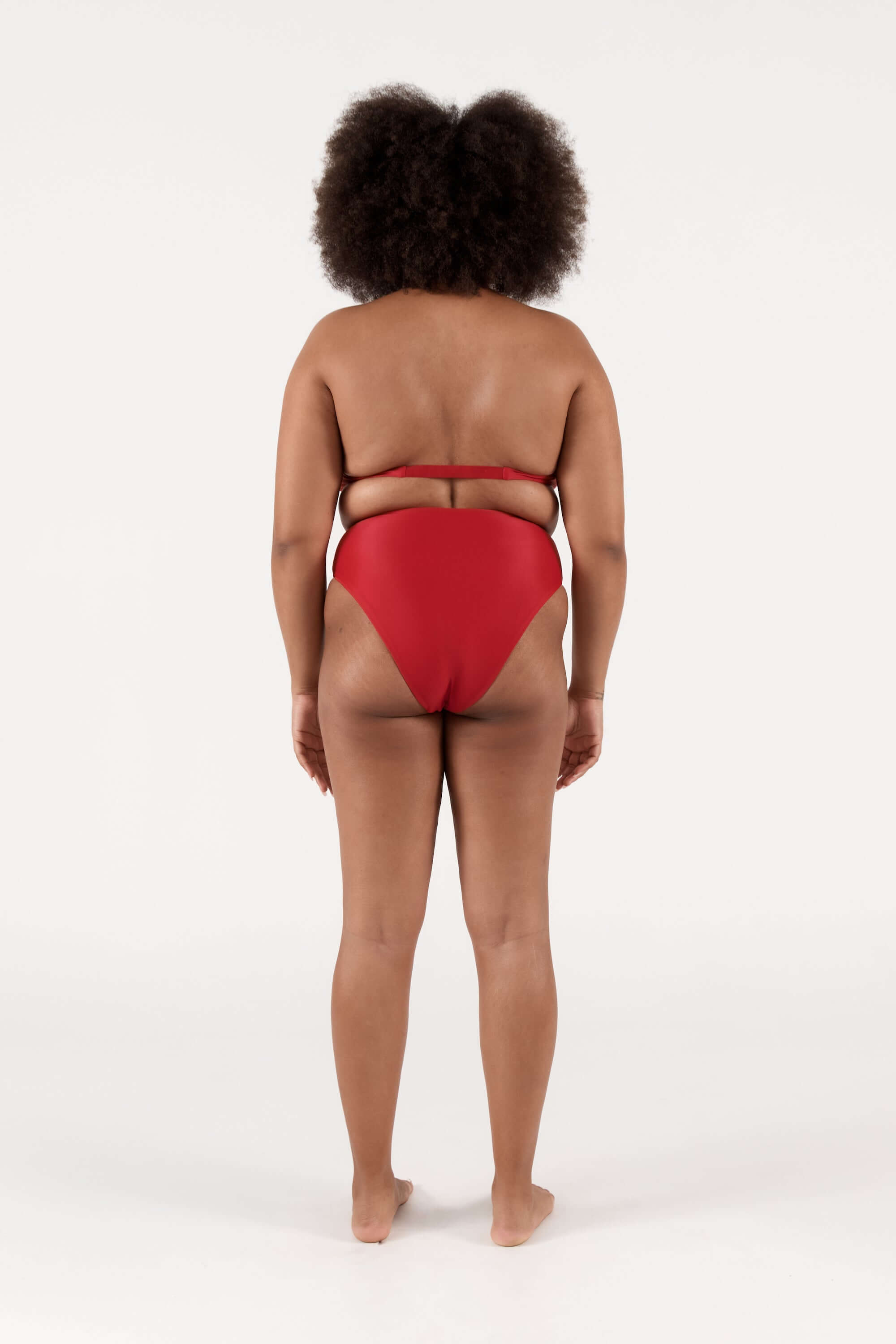 Ziah Swim | 90'S High Waist Bottom | Vermilion Red