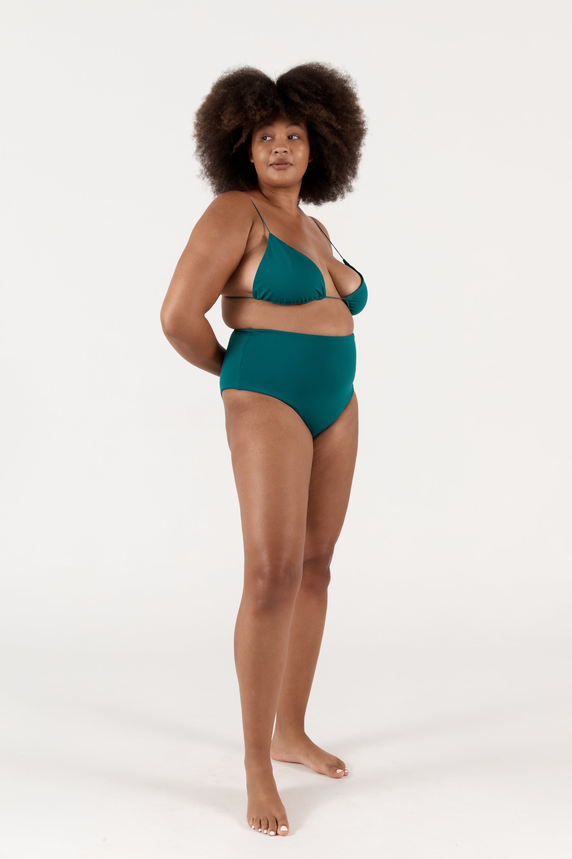 Ziah Swim | Fine Strap Triangle Top | Aventurine