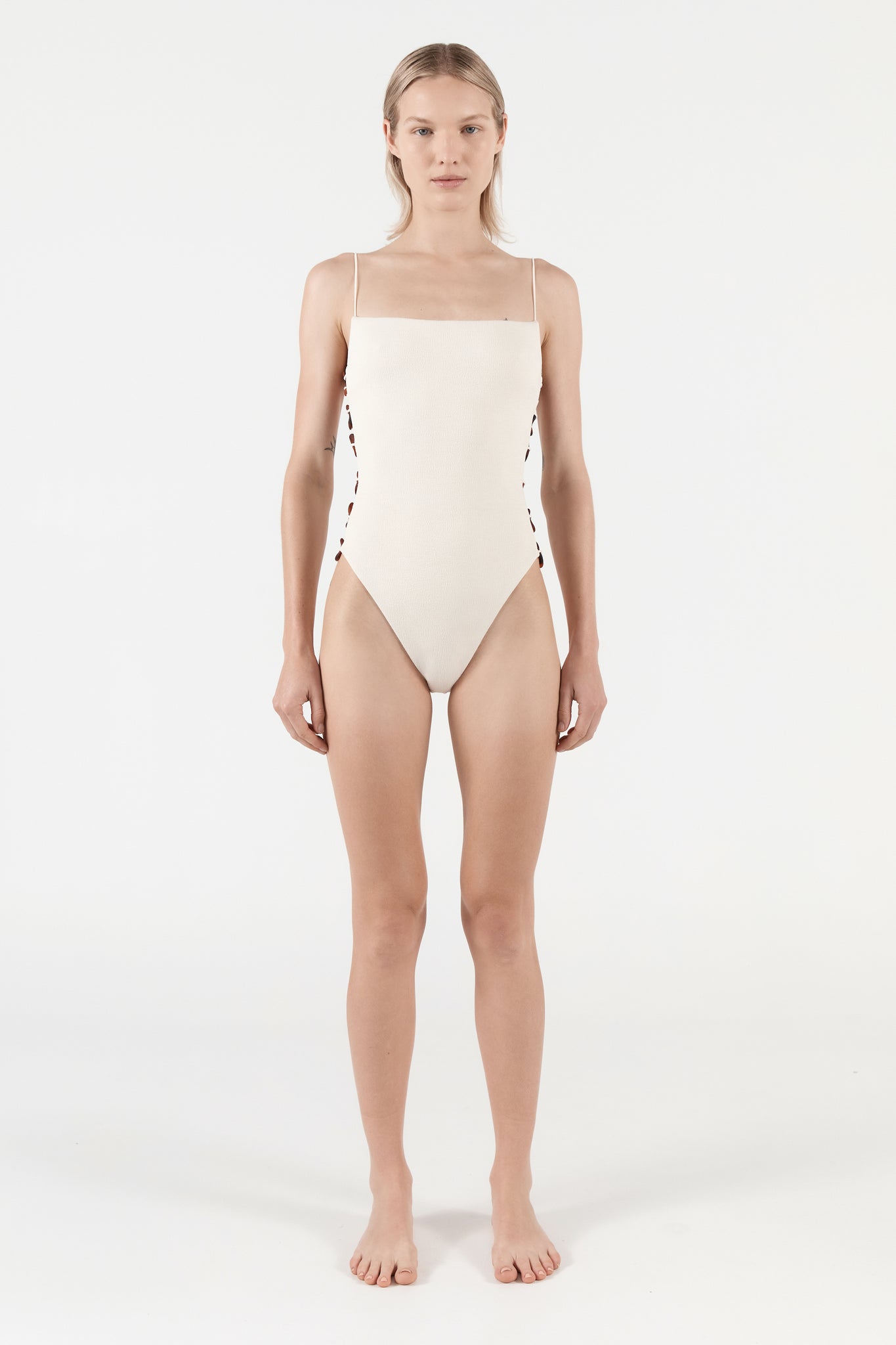 Ziah Swim | Bravo Chain One Piece Bouclê | Ecru