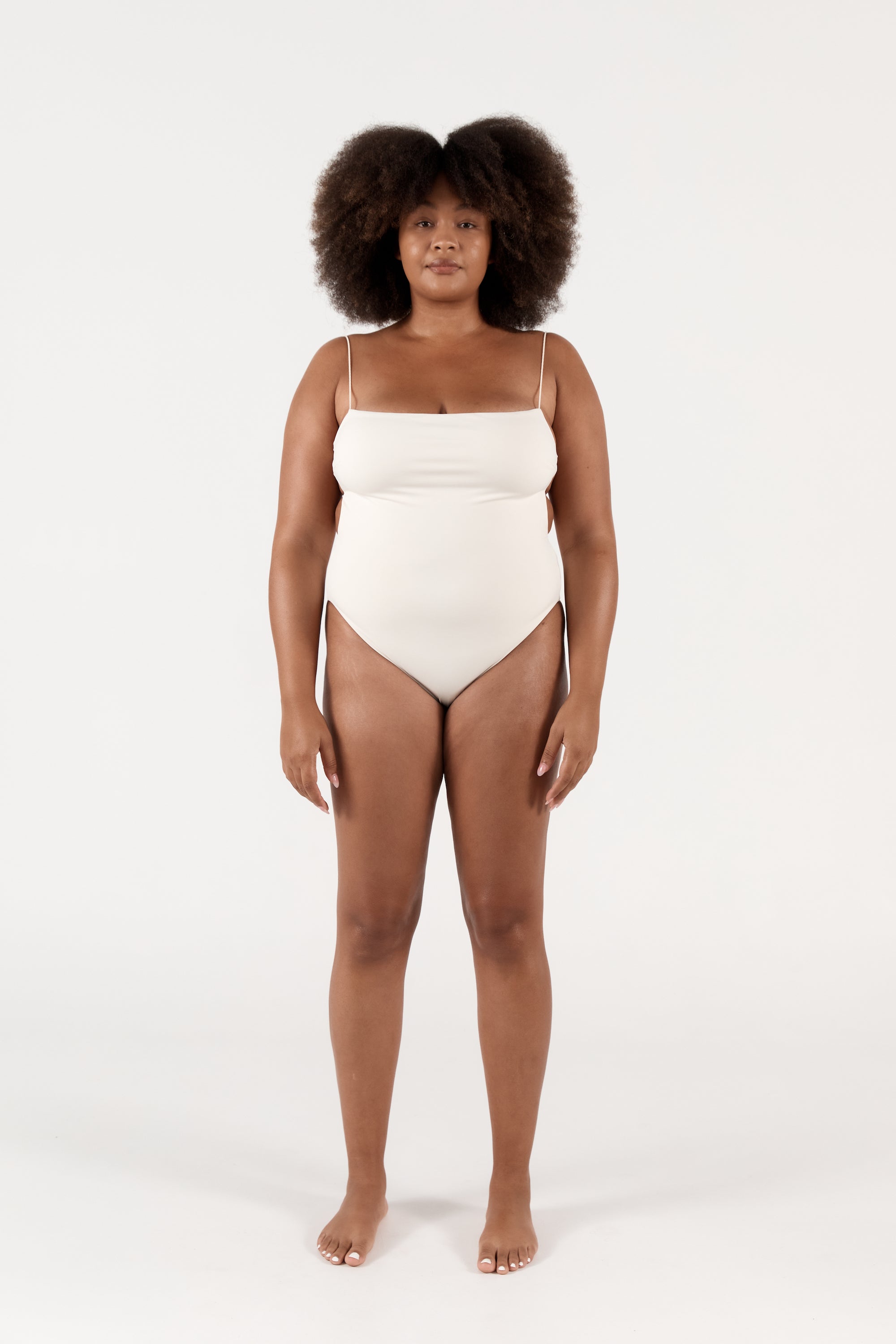 Ziah Swim | Fine Strap One Piece | Ecru