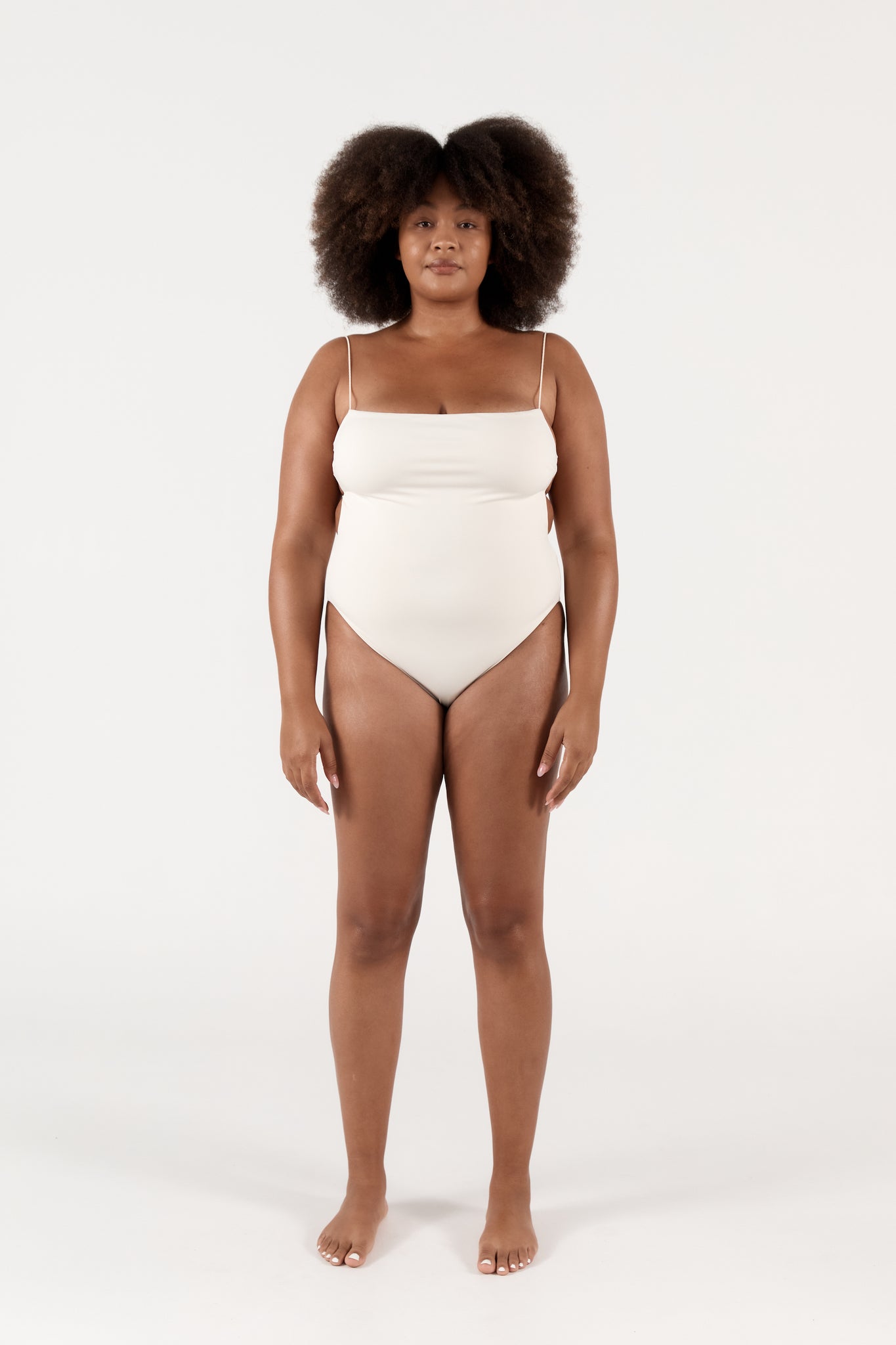 Ziah Swim | Fine Strap One Piece | Ecru