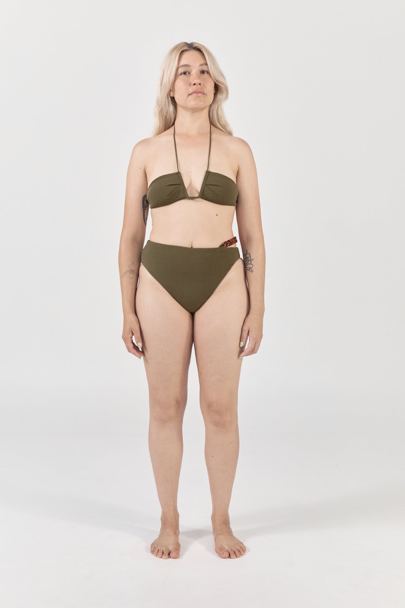 Ziah Swim | Defier Chain Bottom Bouclê | Olive