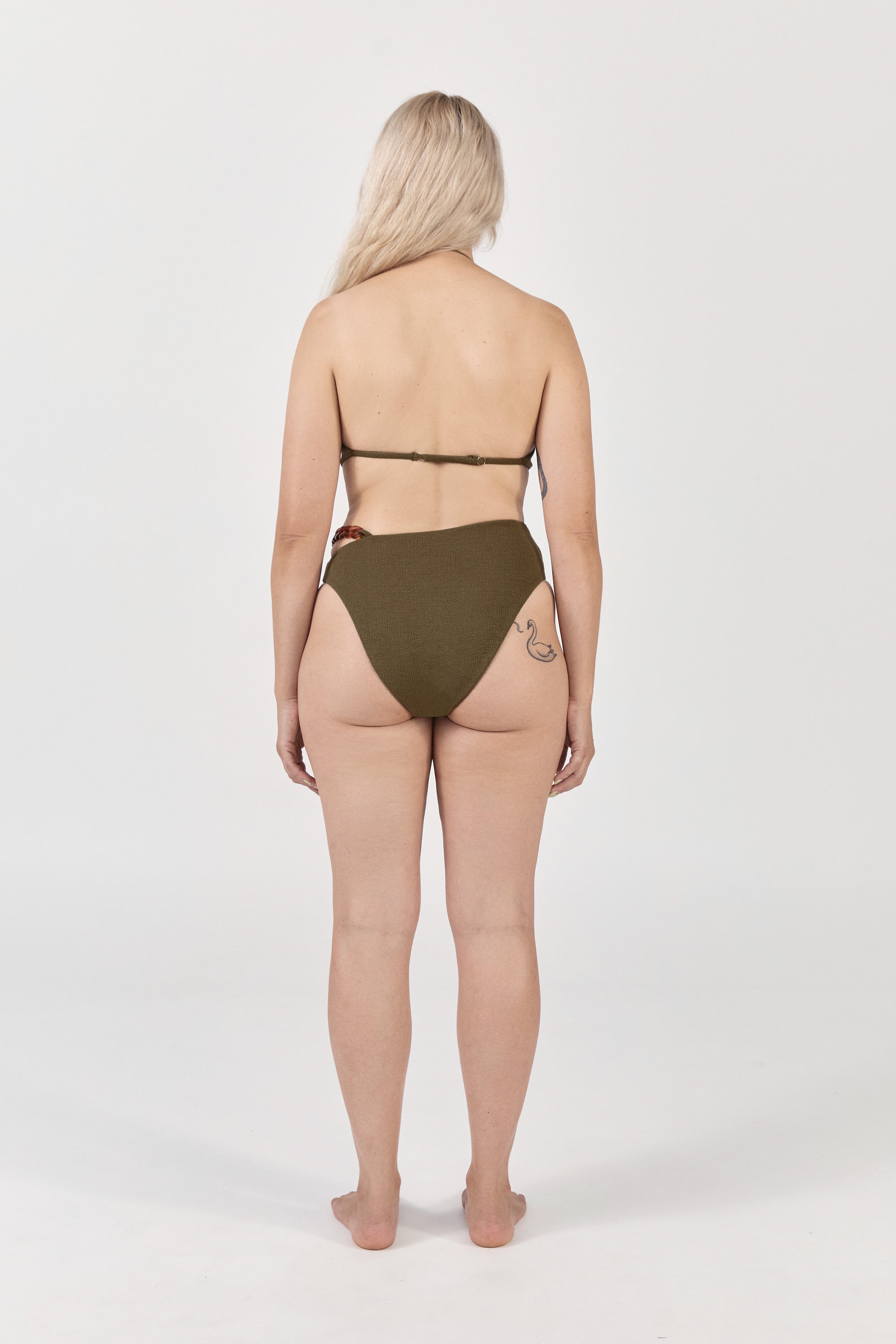 Ziah Swim | Neal Halter Top Bouclê | Olive