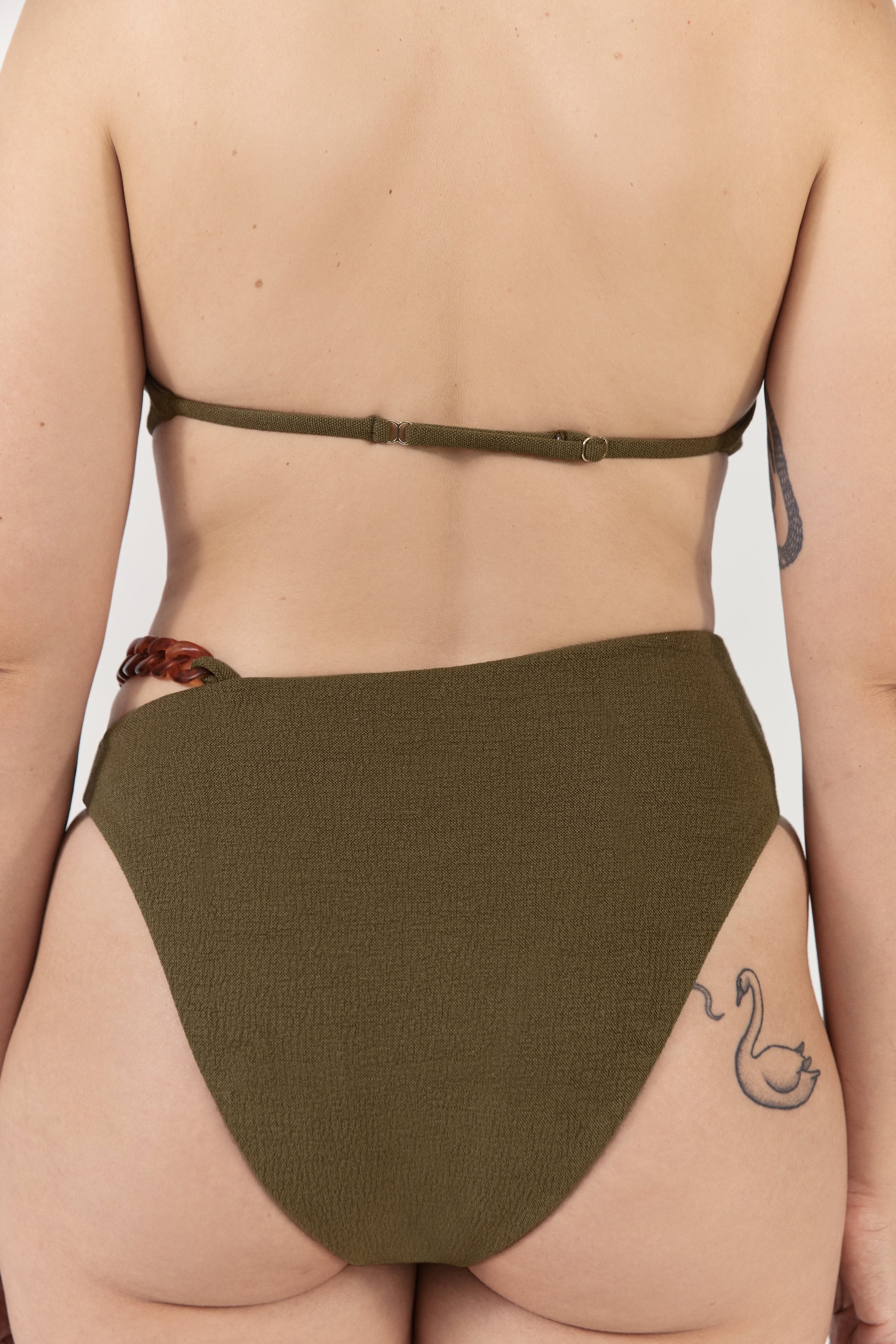 Ziah Swim | Neal Halter Top Bouclê | Olive