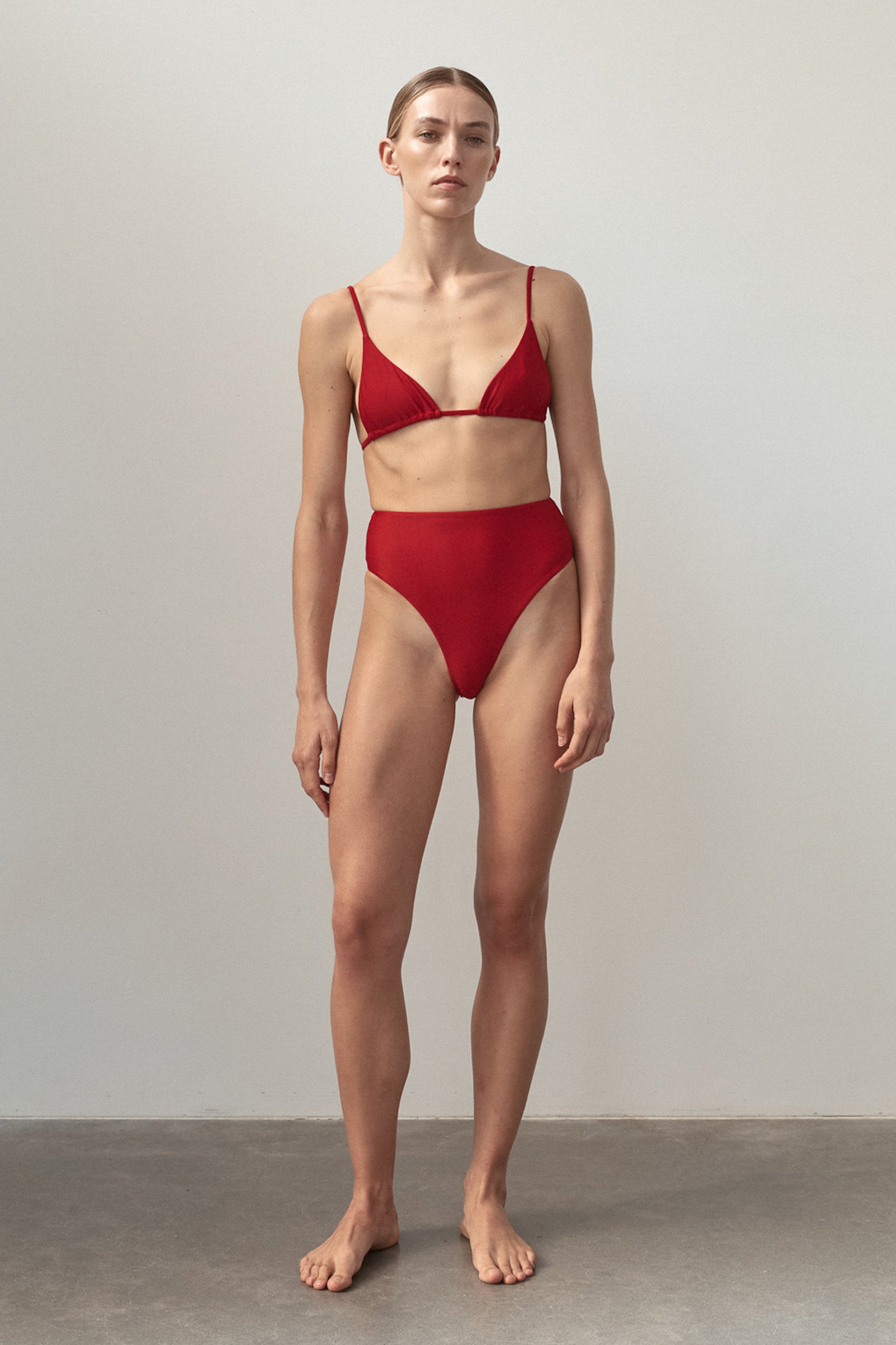 Ziah Swim | Triangle Top | Vermilion Red